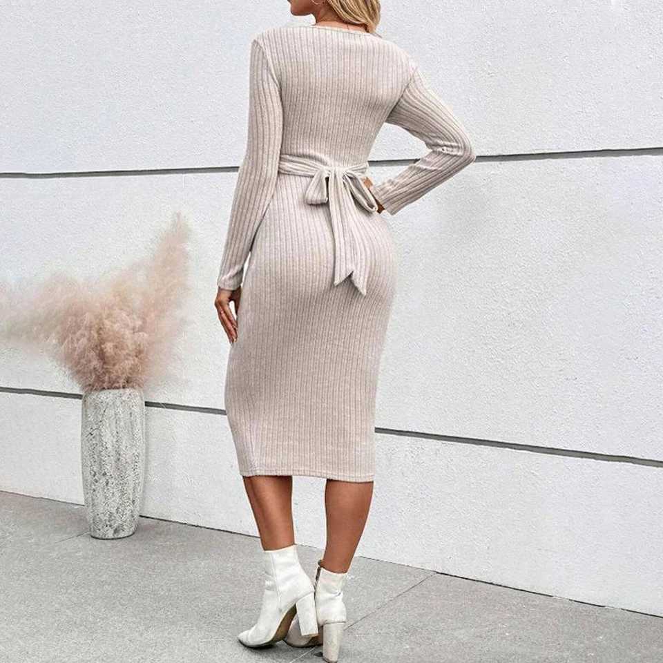 Materni Dress for Women Long Sleeve Pregnancy Slim Fit Elegant Dresses Autumn Winter Bodycon Female Mother Pregnant ClothesXJ241213
