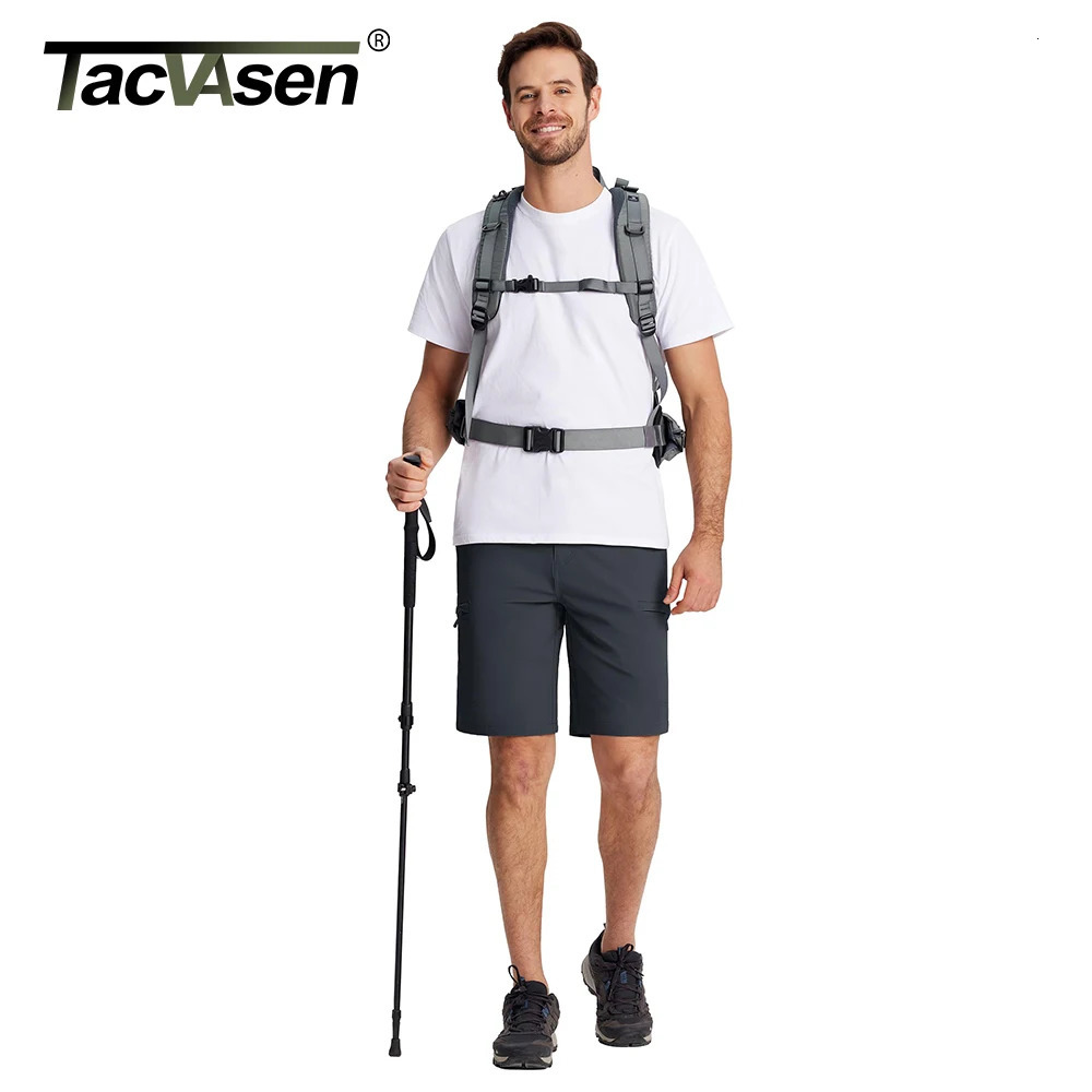 TACVASEN Summer Lightweight Casual Shorts Mens Hiking Fishing Waterproof Outdoor Cargo Work Shorts Multi Pocket Shorts 241210