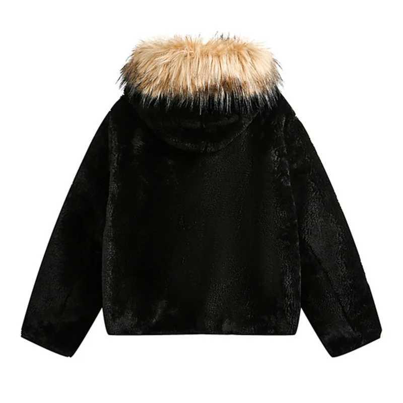 Mens detachable fur collar short fur silhouette hooded jacket personalized warmth 2024 winter cotton jacket 26554506 W241213