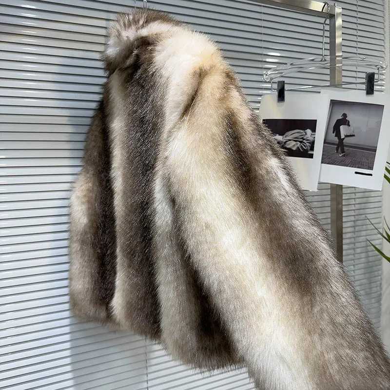 DEAT 2024 Winter New Project Fashion Womens Faux Fur Coat Loose High Quality Solid Color Warm Jacket Womens Trend 29L8781 X241214