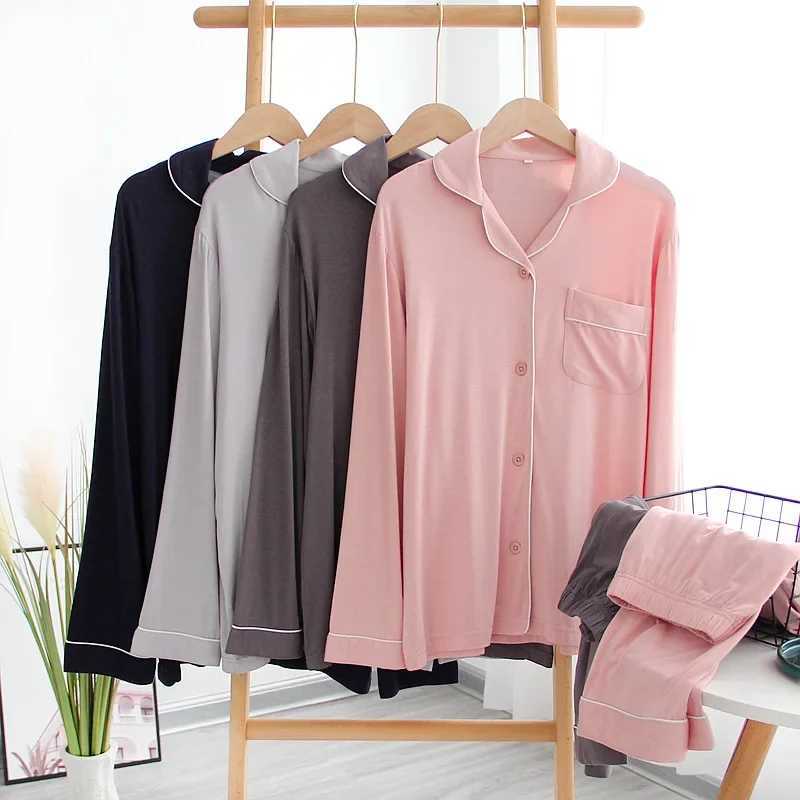 Modal Sleep Wear Women Pajamas Set Long-sleeved Long Trousers Women Home Clothes Plus Size Two-piece Suit for HomewearC241213