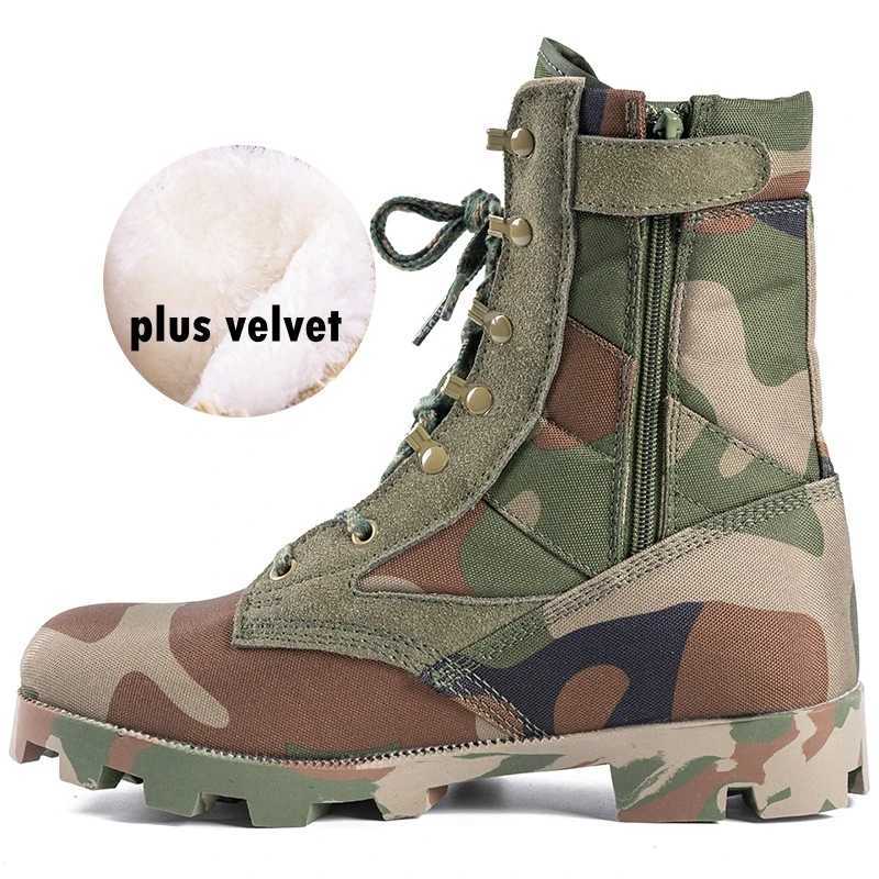 Camouflage Tactical Climb Boots Men High Top Side Zipper Training Desert Combat Work Boots Outdoor Mountaineering Hiking Shoes X241214