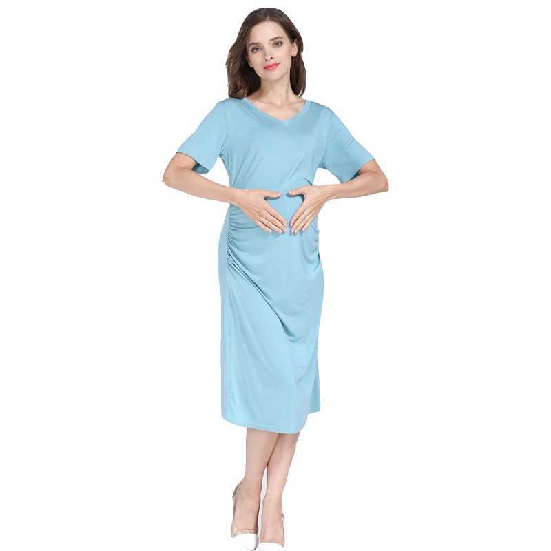 Emotion Moms Summer Materni Dresses Short Sleeve Pregnancy Middle Dress Gravida Dresses for Pregnant WomenXJ241213