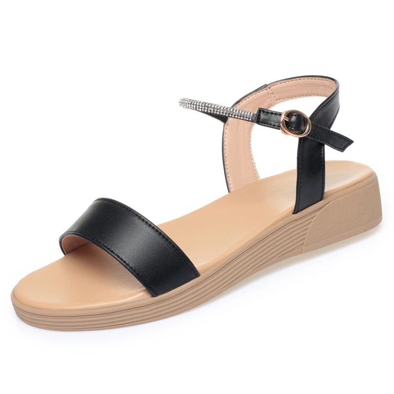 AIYUQI Women's Sandals Flat Summer Large Size Women's Sandals Open Toe Roman Sandals Women