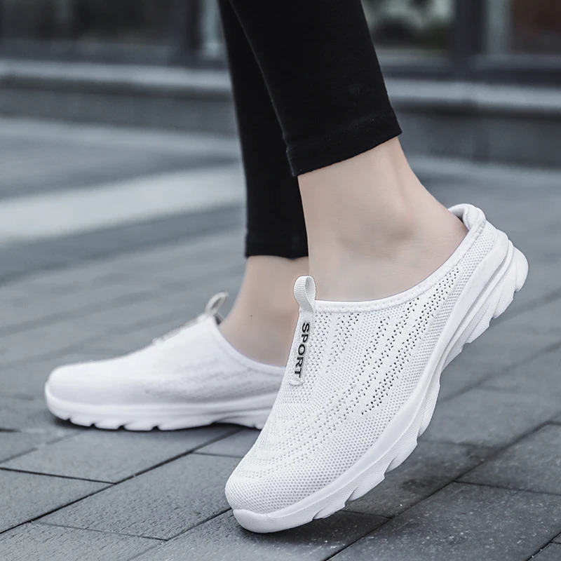 Breathable Light Women Shoes Casual Half Slippers Outdoor Flats Zapatos De Mujer Plus Size Quality for Woman 241214