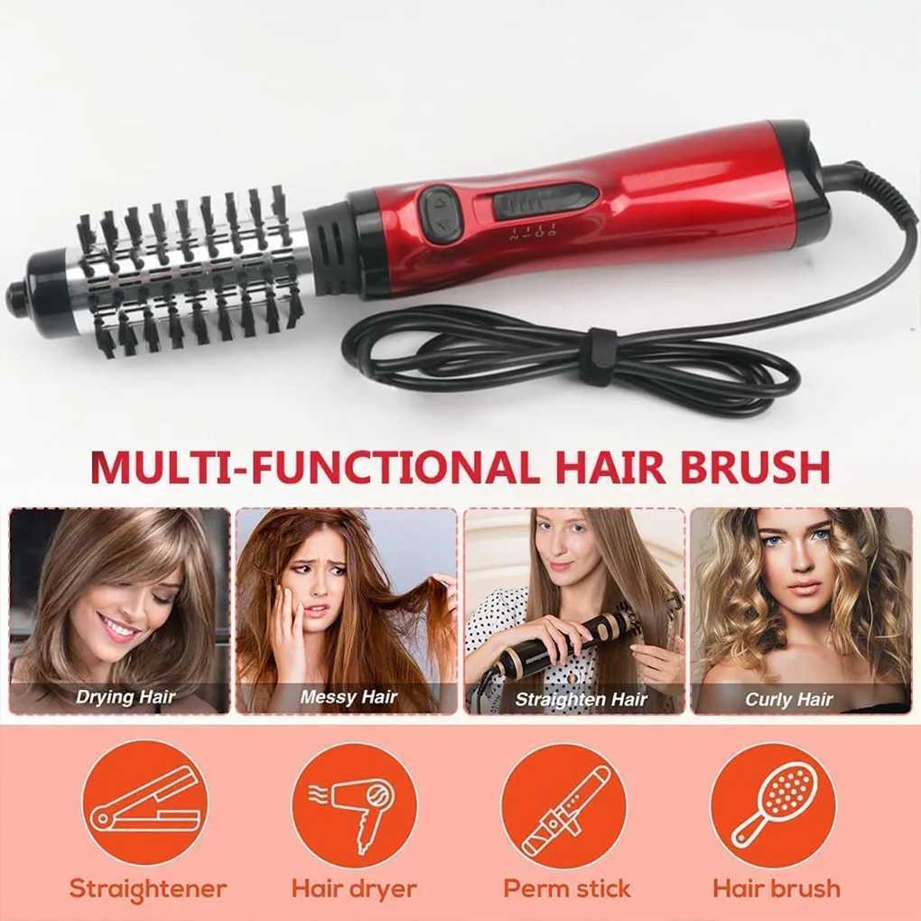 Rotating hair dryer with adjustable curling tool lightweight professional comb styling tool 3-speed settings W241214