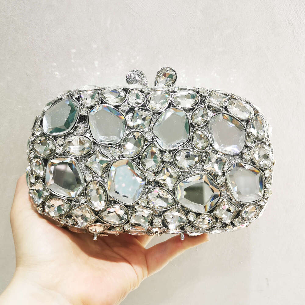 XIYUAN Women Gold/Sier Crystal Evening Bags Ladies Dia Minaudiere Wedding Shell Clutch Purse Stones Handbags and Purses