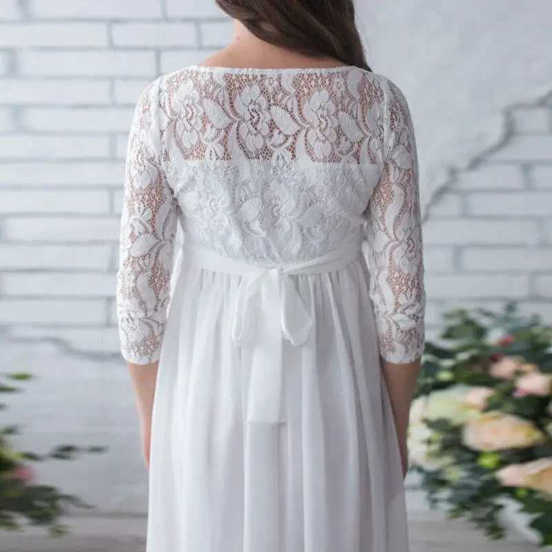 Women Pregnant Materni Dress 2021 Pregnancy Clothes Long Sleeve Lace Par Maxi Dress Materni Clothes for Photography PropsXJ241213
