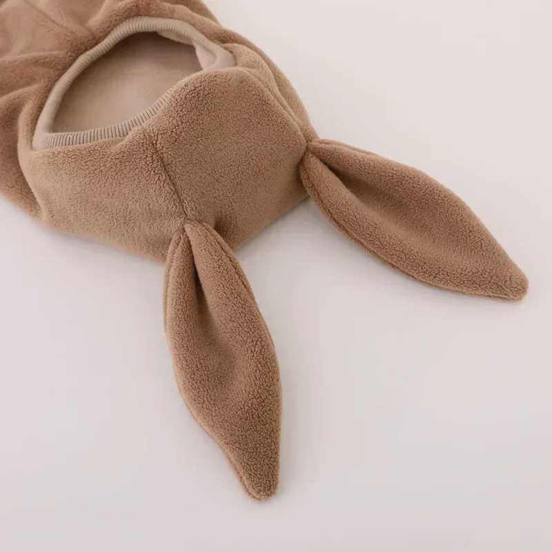 Winter Warm Rabbit Ear Baby One-Piece Hat for Boys Girls Kids Ear Protection Cap Outdoor Windproof Hood Beanies Balaclava Hat W241213