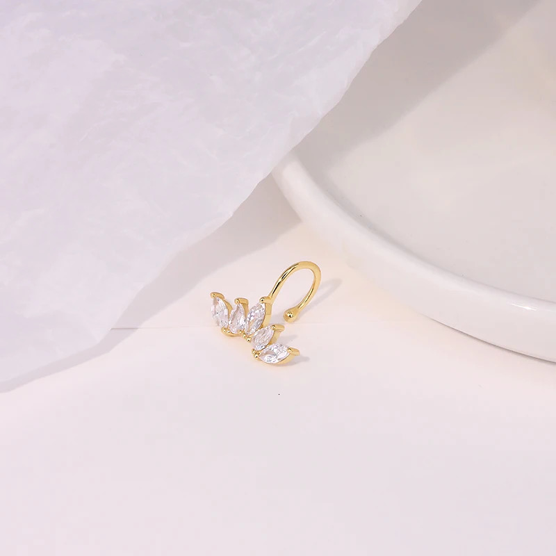 925 Sterling Silver Bling Zircon Clip On Earrings No Pierced Cartilage Earring for Women Earcuffs Clip Charming Jewelry Gift 1pc 241214
