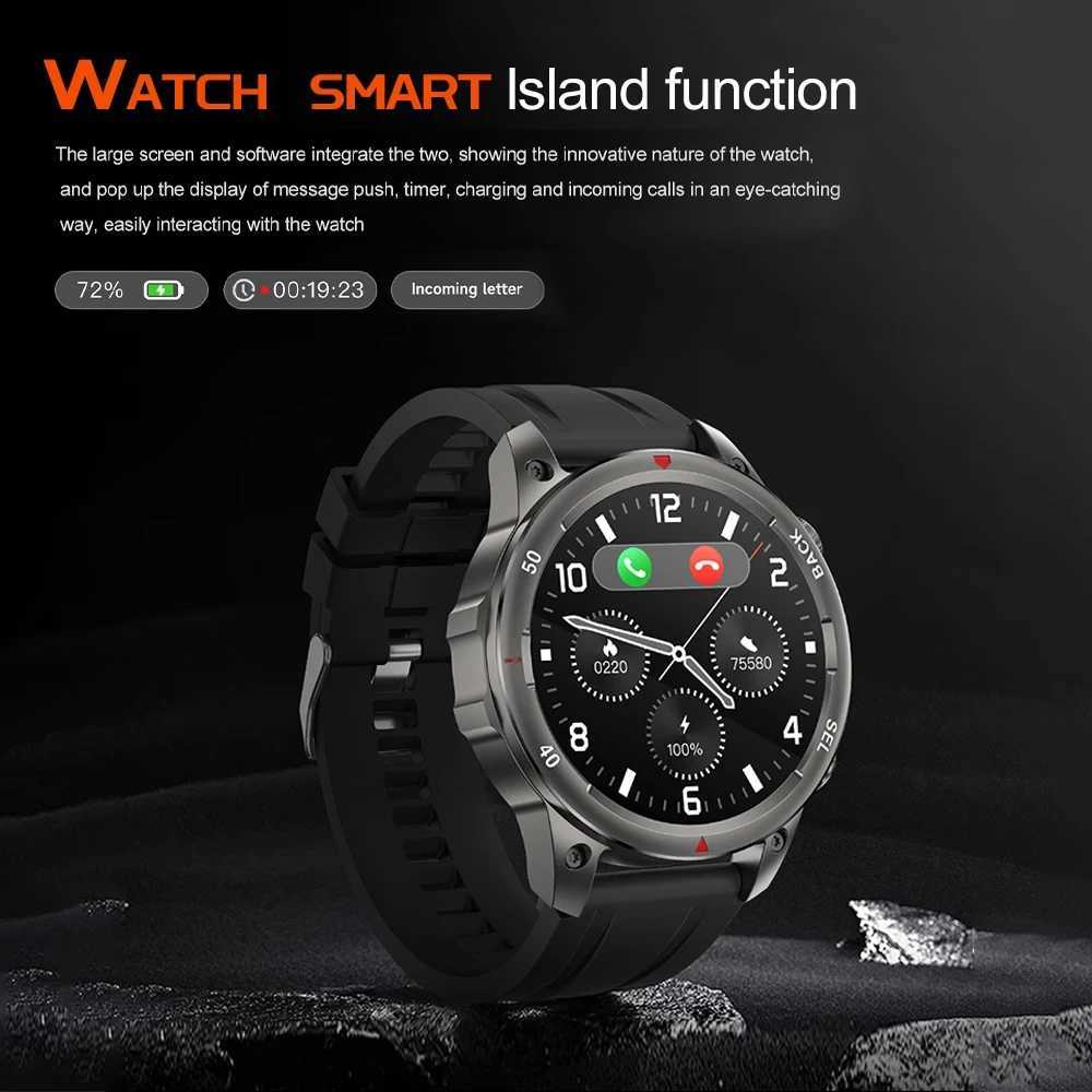 High Quality New Outdoor Military DK68 Mens Smart Watch NFC Access Control Unlock BT Wireless Call Health Sports Womens Smart Watch O241213