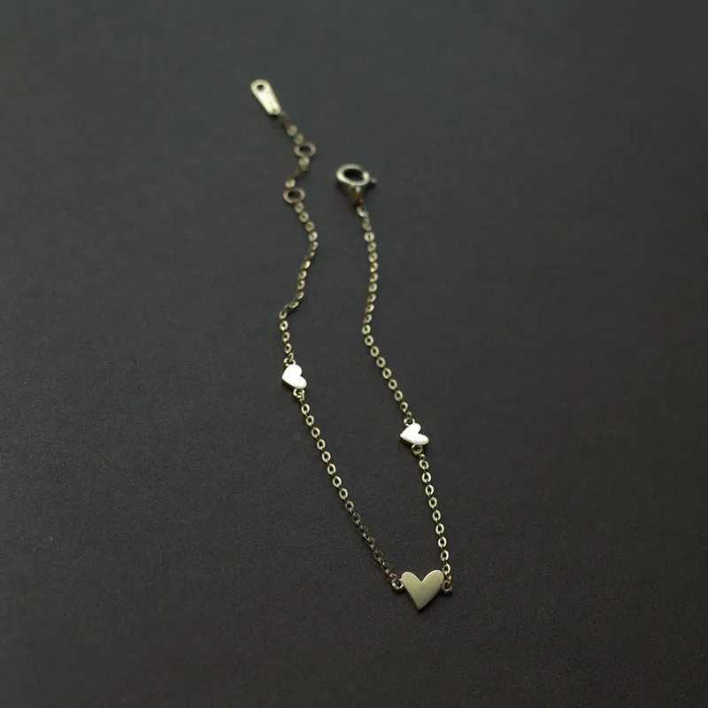 Minimalist Stylish Tiny Hearts Cute Stacked Bracelet Stainl Steel Gold Plated Chain Ladies Women Student Fashion Jewelry GiftXJ241214