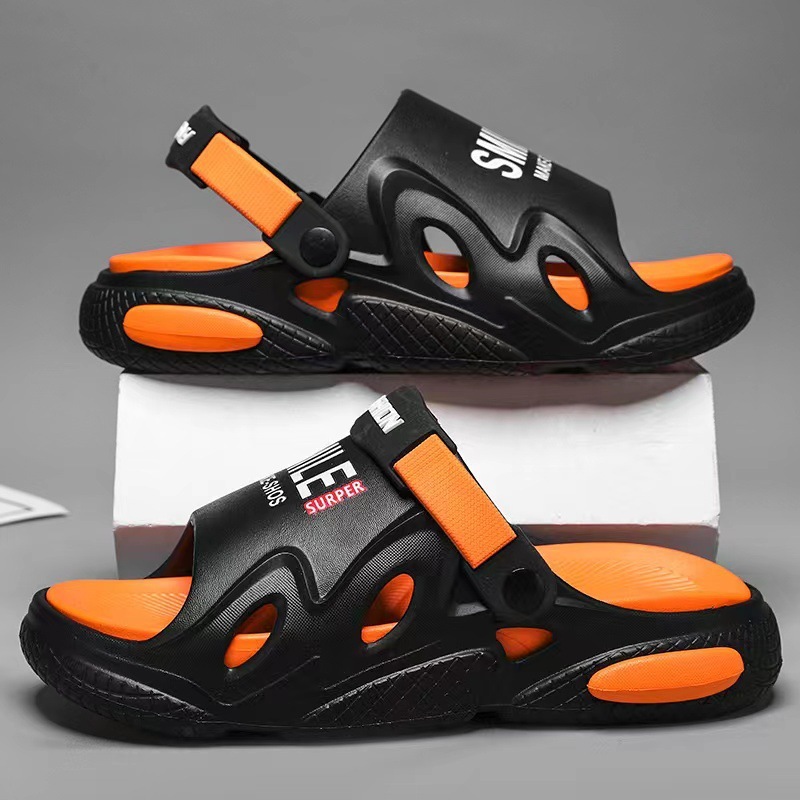 2025 free shipping new designer slippers for mens sunmmer black green white Thick bottom anti slip Beach shoes outdoor Leisure slippers