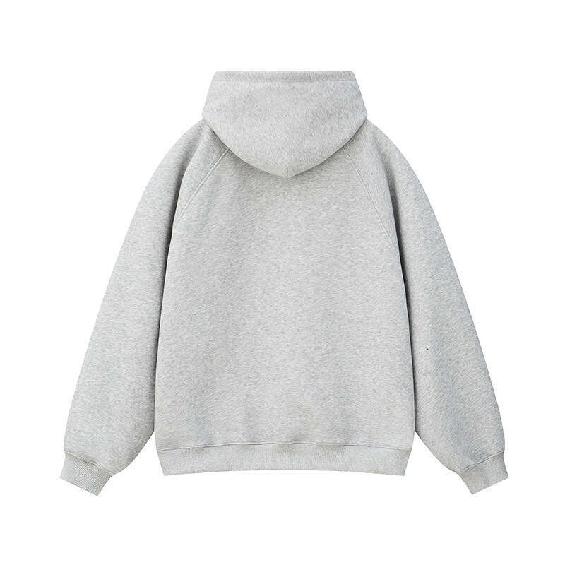 Autumn And Winter Trendy Brand American Double Button Hoodie Solid Color Heavy Loose Top Men's Plush Coat