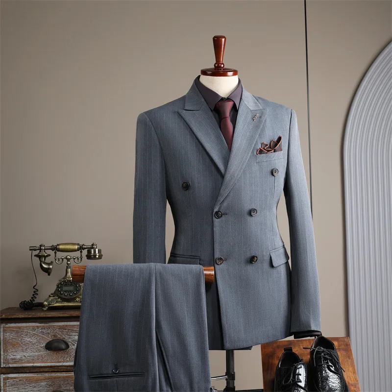 Classic Men Suit Sets Wedding Banquet Groomsman Slim Fit Blazer Pants Two Pieces Formal Activities Male Business Costumes 241211