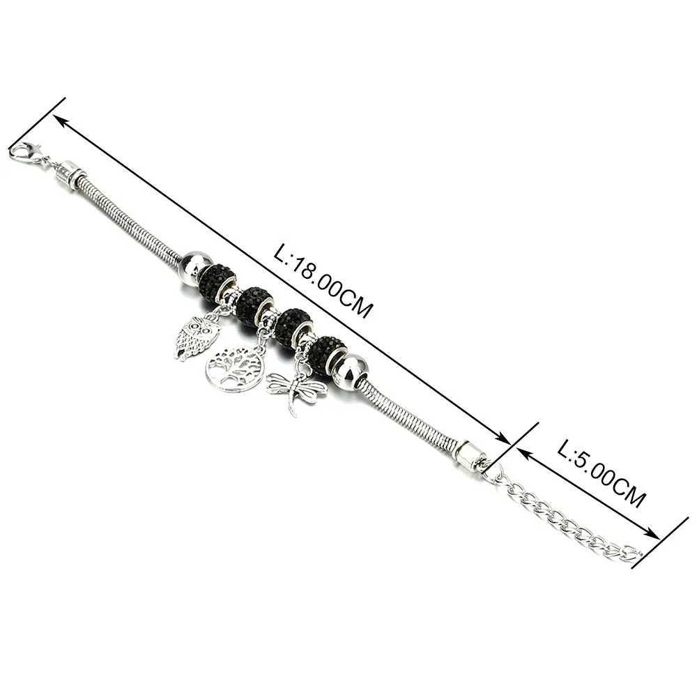 Antique Original Elephant Key Lock She 6 Colors Charm Bracelets for Women Glass Beads Bracelet Bangle DIY Jewelry GiftsXJ241214