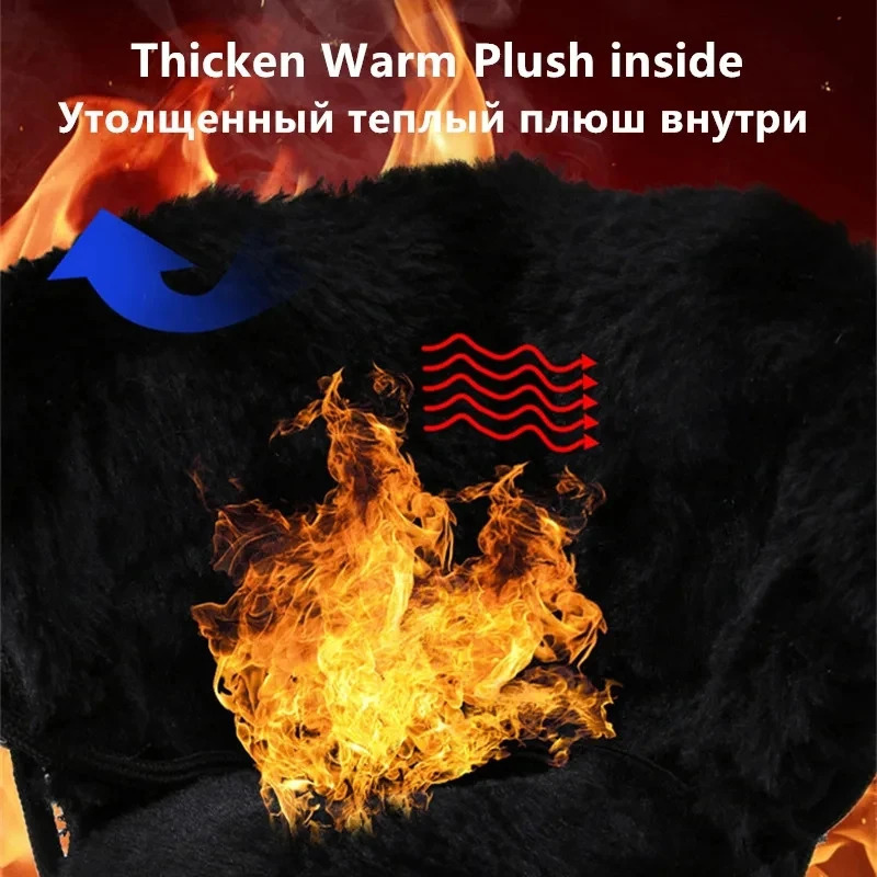 Warm Plush Snow Boots Men Lace Up Casual High Top Mens Boots Waterproof Winter Boots Anti-Slip Ankle Boots Army Work Boots 241213