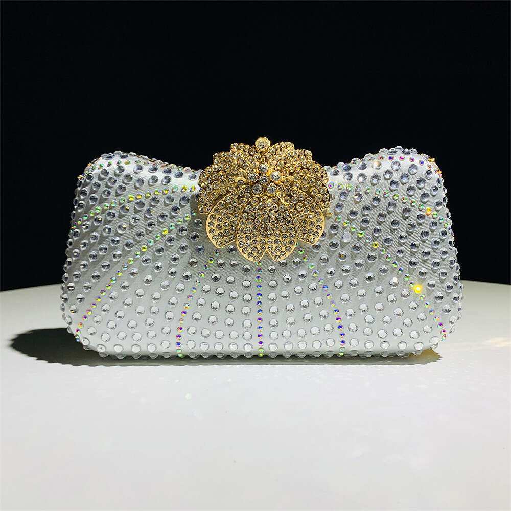 Women Fushia/Sier/Black Handbags Gold/Blue Crystal Evening Lady Clutches Wedding Shoulder Bags Party Handbag and Purses