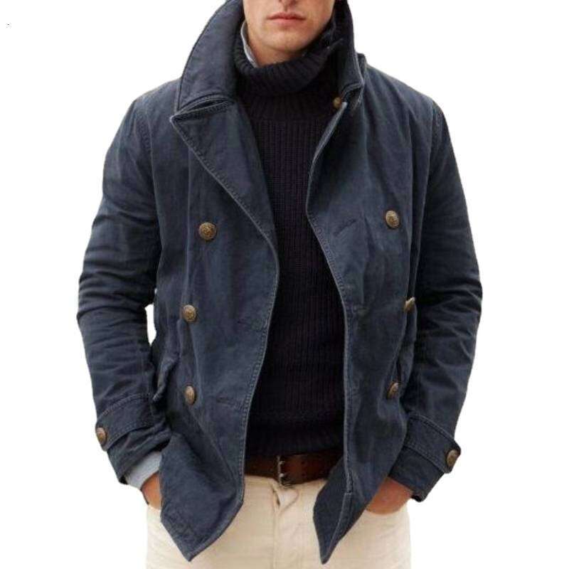 European And American New Casual Fashion Cardigan Solid Color Jacket Men's Windbreaker Fashionable Quality Classic
