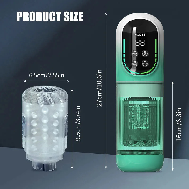 IPX7 LED Automatic Male Masturbator Cup 7 Sucking Rotating Licking Thusting Modes Stroker Blowjob Sex Toys For Men 241213