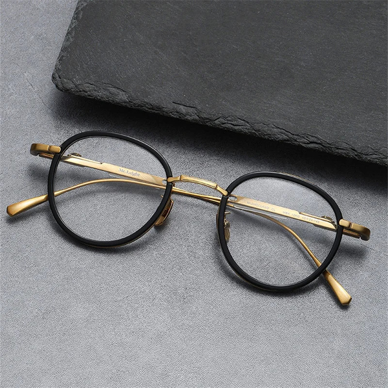 Retro Round Handmade Men Eyewear Women Eyeglasses Gafas Optical Reading Adjustable Legs MUIHOLLAND Glasses Frame 241213