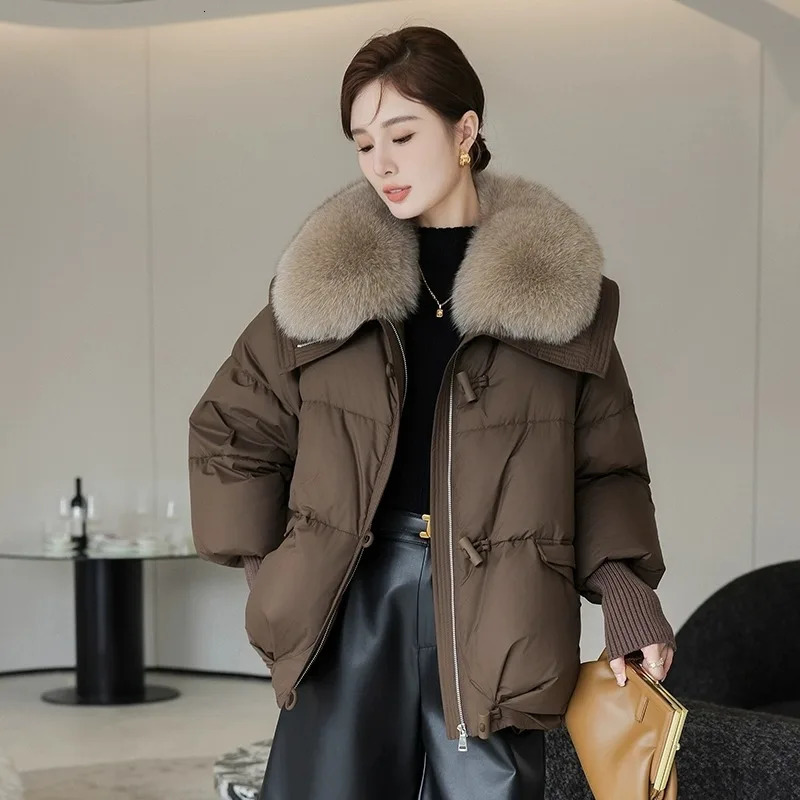 Autumn and Winter Cotton Jacket for Women Korean Fur Collar Pad Thick Warm Park Short Clothes Fashion 241212
