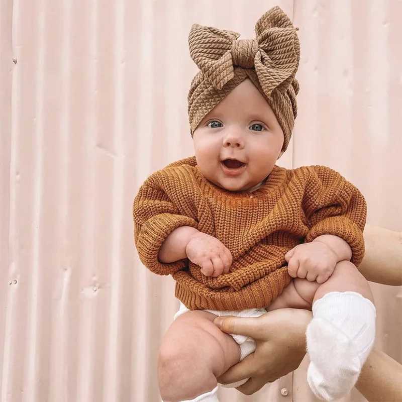 Knotted Hats for Baby Girl Beanie Bow Headband Infant Turban Newborn Head Accessories Winter Hat Warm Bonnet Caps Mother Kids W241213