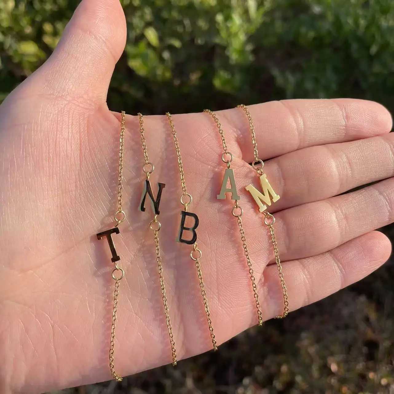 1pc Letter She Beads Thin Chain Bracelet Simple Minimalist Hand Chain Unisex Jewelry DecorationXJ241214
