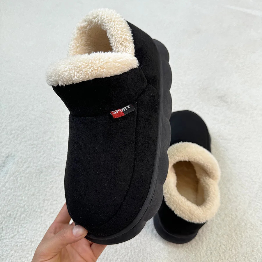 Litfun Warm Fluffy Men Cotton Shoes Outdoor Antiskid Fur Plush Fashion Winter Indoor Soft Sole Fuzzy House Slipper 241214