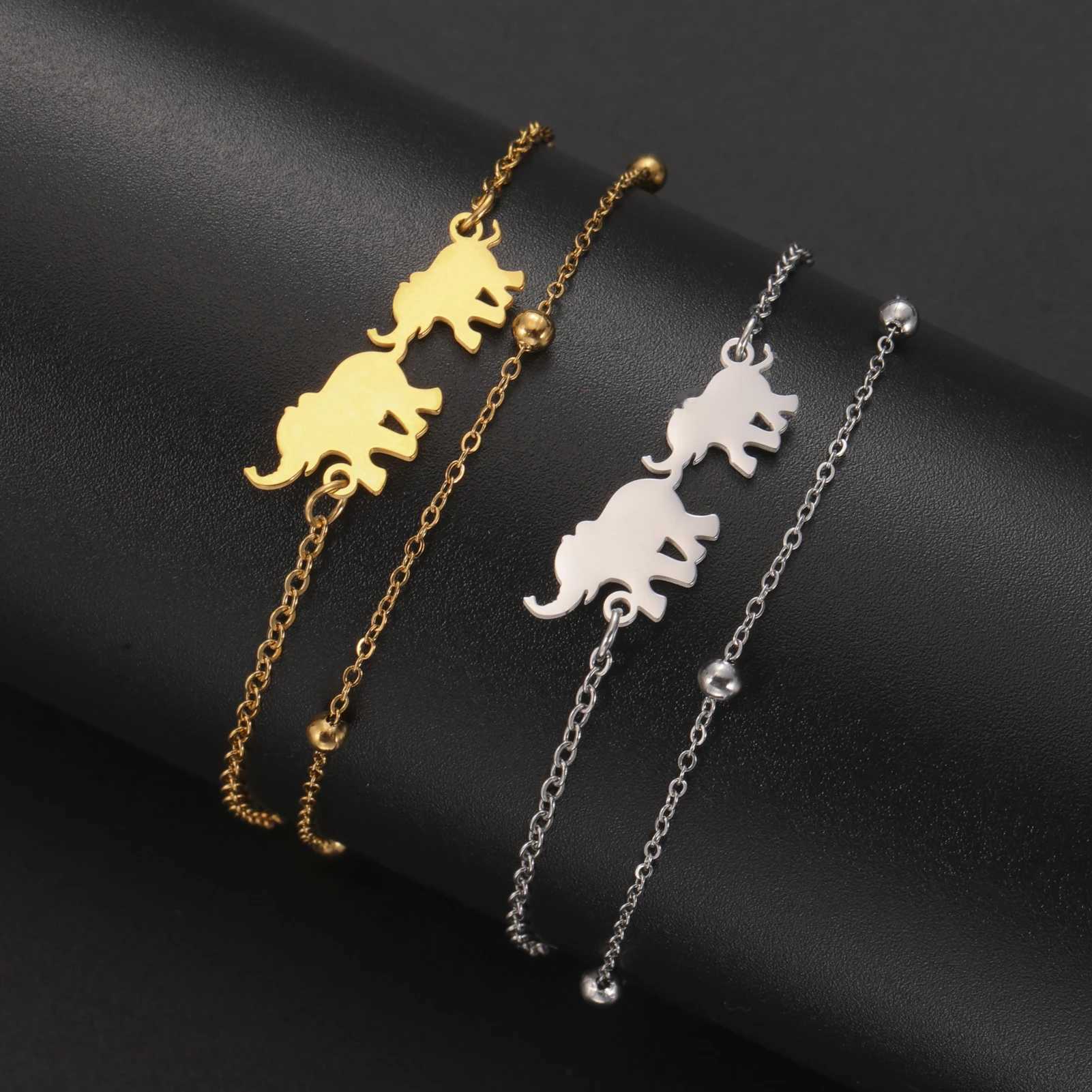 Elephant Pendant Bracelet Womens Stainl Steel Animal Charm Bracelet Fashion Jewelry Birtay Mothers Day GiftXJ241214