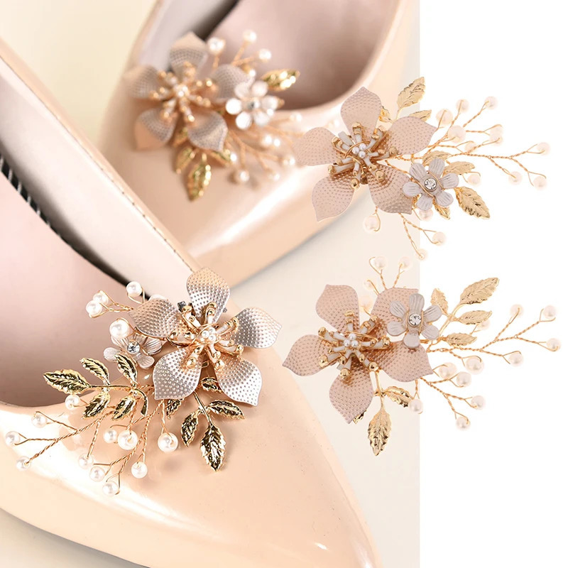 1 pair of rhinestone shoes clip on crystal flower shoes charming decoration wedding party shoes decoration 241213