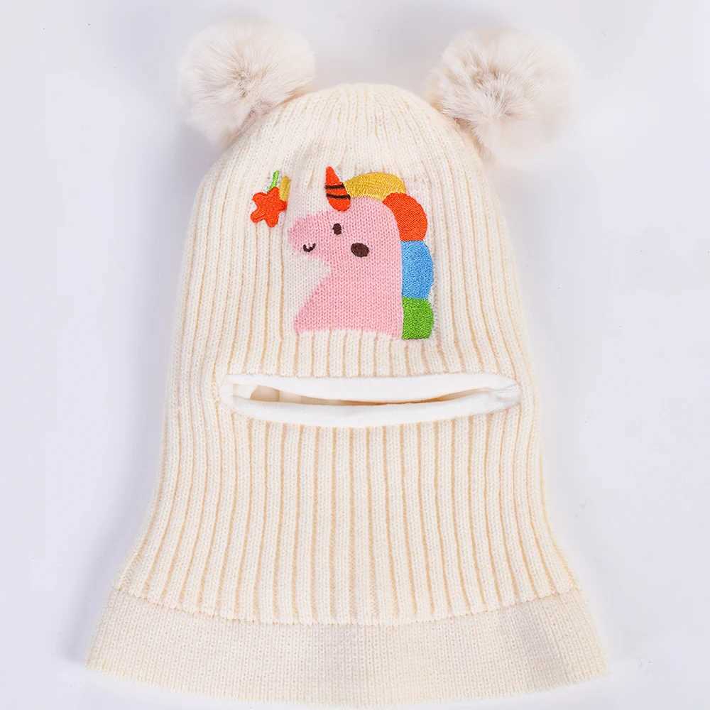 New winter warm baby one-piece snow hat suitable for boys girls children ear protection hats outdoor windbreakers bears Christmas hats W241213