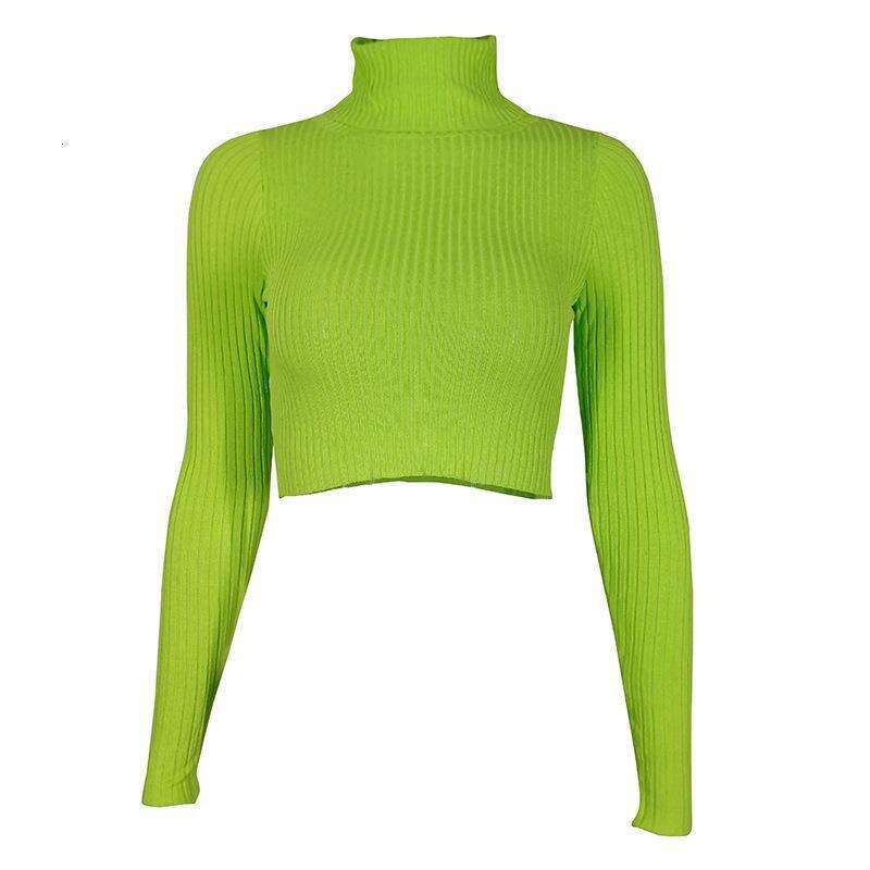 2024 European and American Sweater Women's Round Neck Long Sleeve Solid Color Sexy Short Style Exposed Umbilical Knitted Top for Women