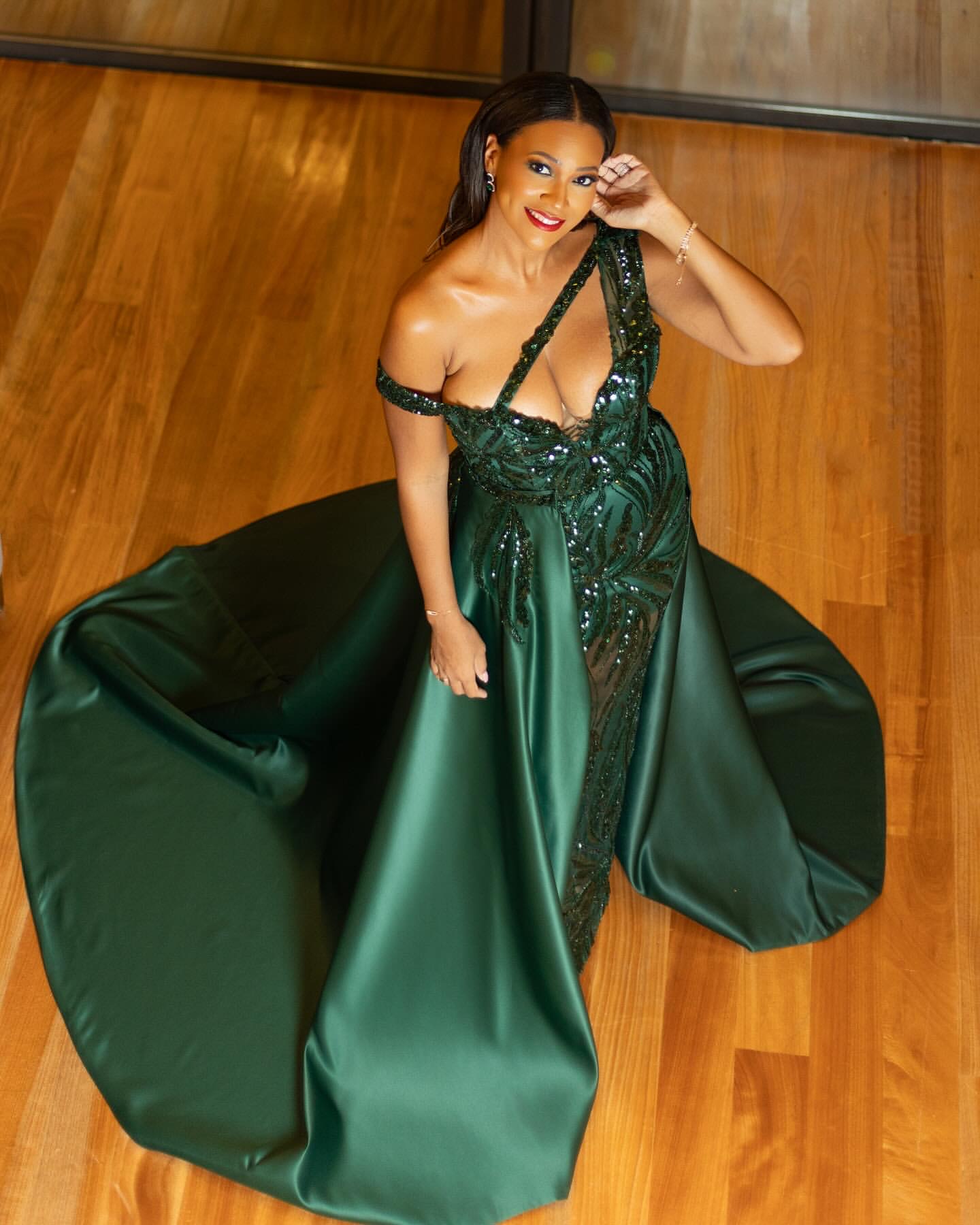 Hunter Green Mermaid Prom Dresses 2025 One Shoulder Detachable Train Evening Formal Party Second Birthday Engagement Gowns Plus Size Dress For Special