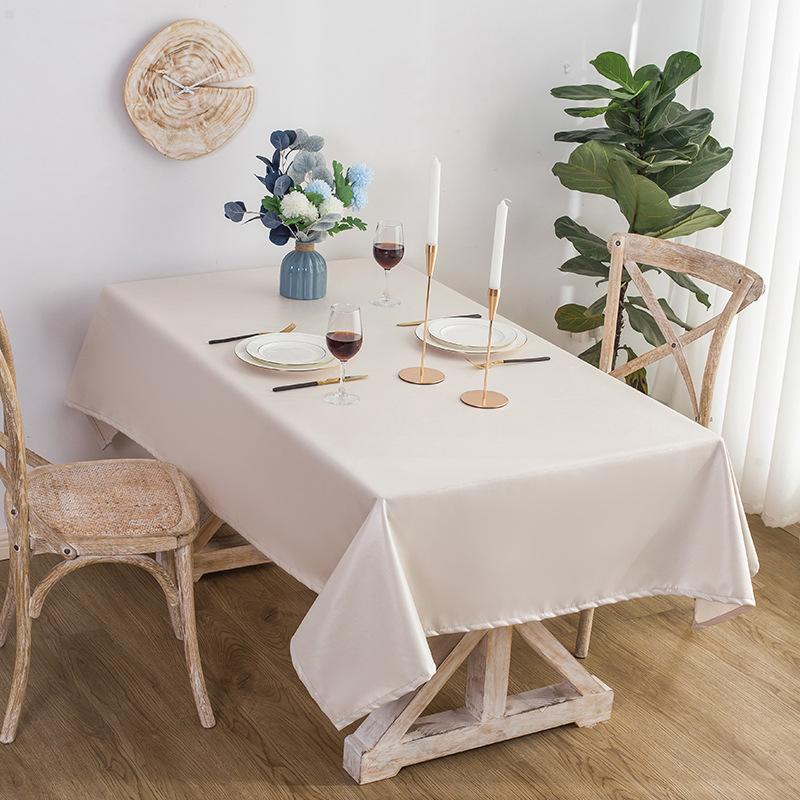 Solid Color Cotton Linen Tablecloth, Waterproof And Oil Resistant Rectangular Tablecloth LN1163