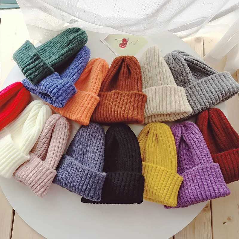 Autumn Knitted Childrens Beaver Hat Baby Knitted Hat Boys and Girls Winter Warm Hat 1-6 Years Old W241213