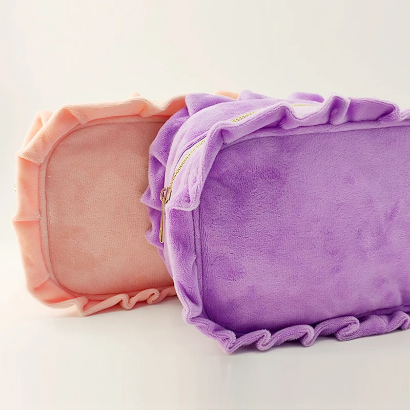 4-size Leaf Lace Makeup Bag Customized Pink Green Makeup Bag Travel Crystal Velvet 241223
