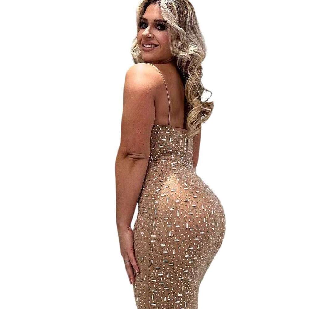 European And American Style Hot Dia Nude Suspender Dress With Ing, New Product For Foreign Trade Wholesale, Long Skirt