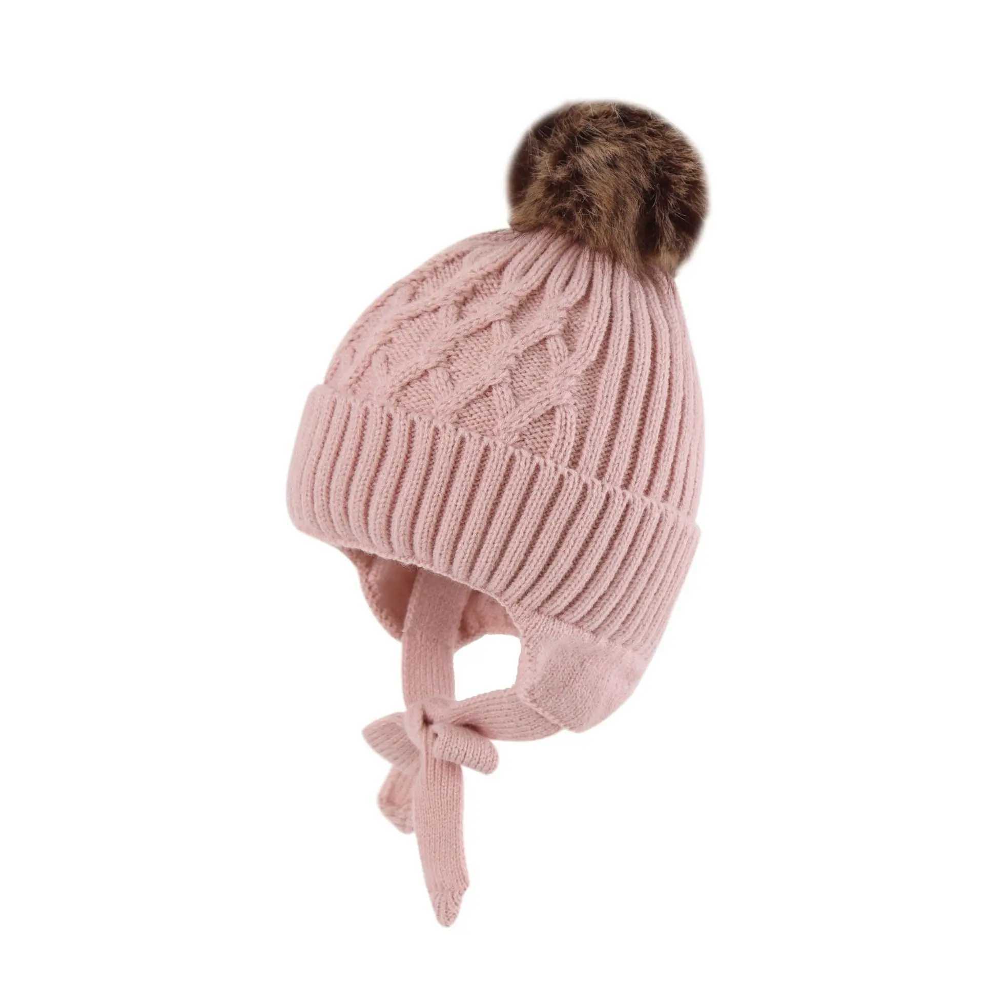 Children children baby hats winter warm childrens earmuffs cute childrens pull caps baby hats W241213