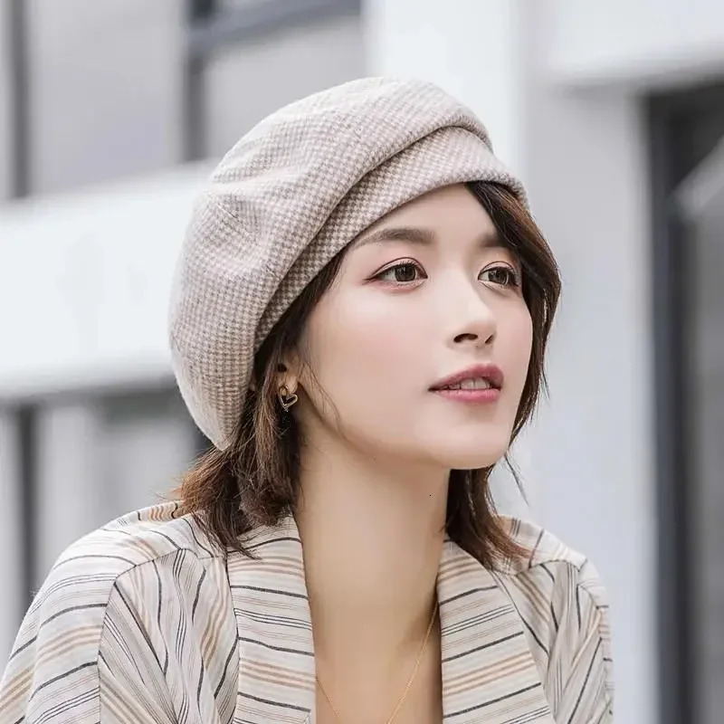 Women Warm Fashion Beret Cotton Wool Hats Winter Womens Beret Cap Head Decoration Accessories for Women 241214