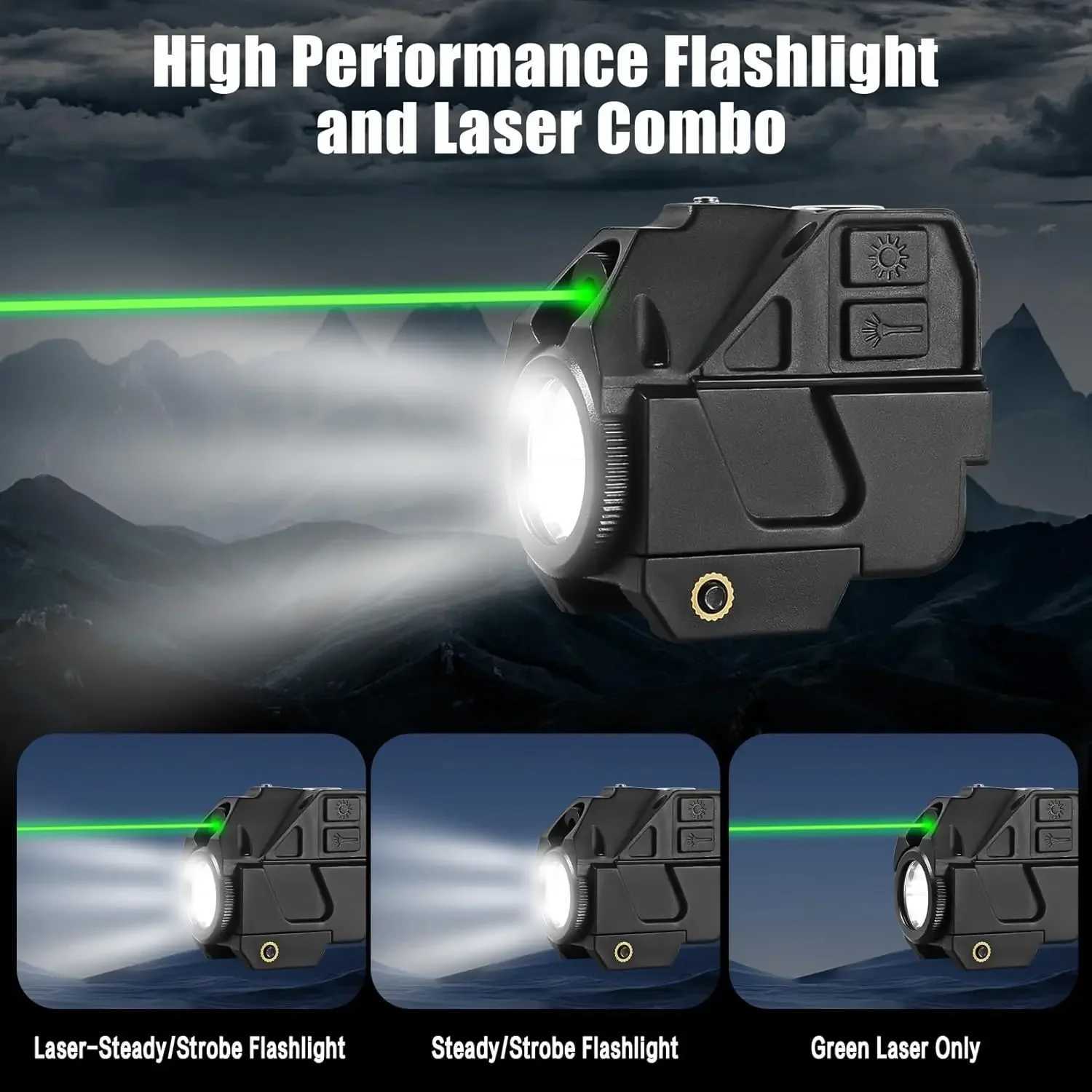 Flashlight laser sight pistol charging green dot laser sight compact laser combination with built-in lithium batteryXJ241214