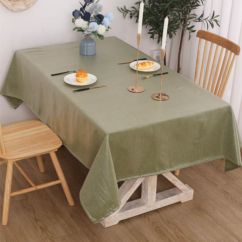 Solid Color Cotton Linen Tablecloth, Waterproof And Oil Resistant Rectangular Tablecloth LN1064