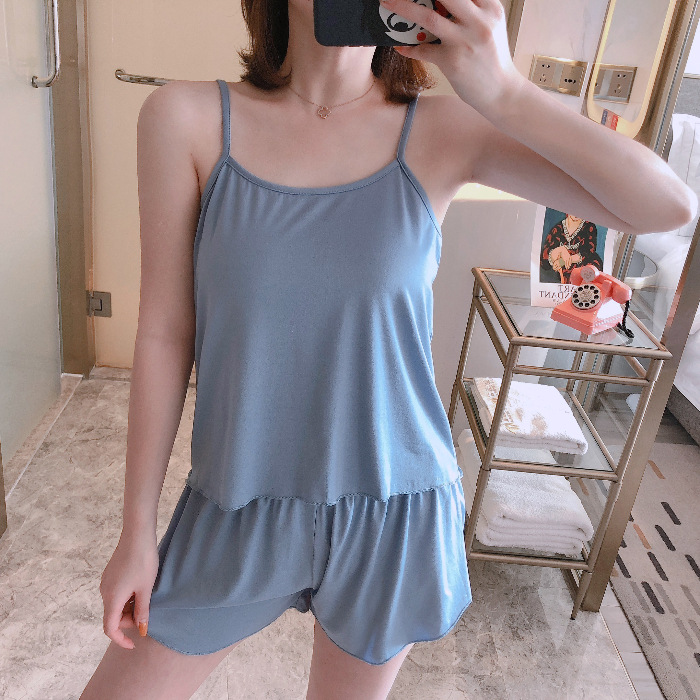 B633-Night sleep with chest pad pajamas women's summer cotton short sleeves 2024 new sweat steaming clothes Western style kimono Japanese home cl