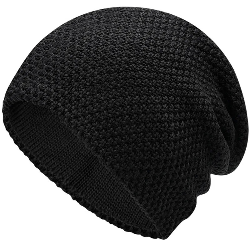 Mens plus size Beanie Dad winter knitted hat Womens fashionable skull hat Mens ski bomber hat 58-63cm 241205