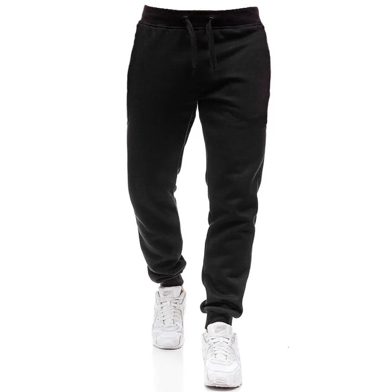 Mens Large Size Plus Fleece Fitness Pants Sports Casual Black Waist Running Bunches Small Foot Sweatpants Can Be 241214