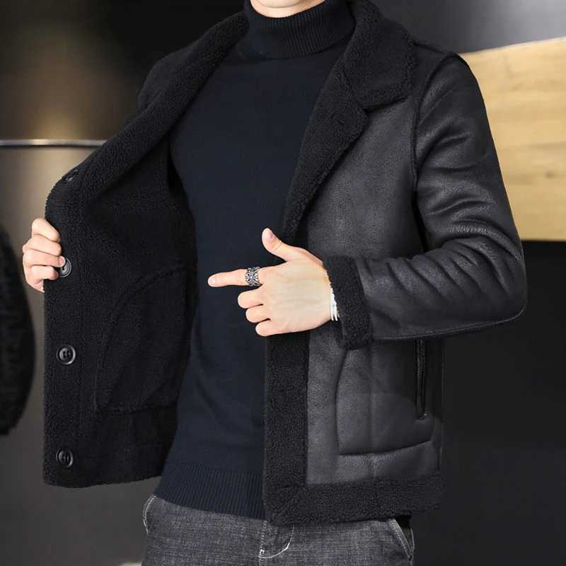 New Mens Artificial Fur Coat Winter Thick Warm Coat Big Collar Fur Collar Jacket Mens Fluffy Coat 2024 Q94 W241213