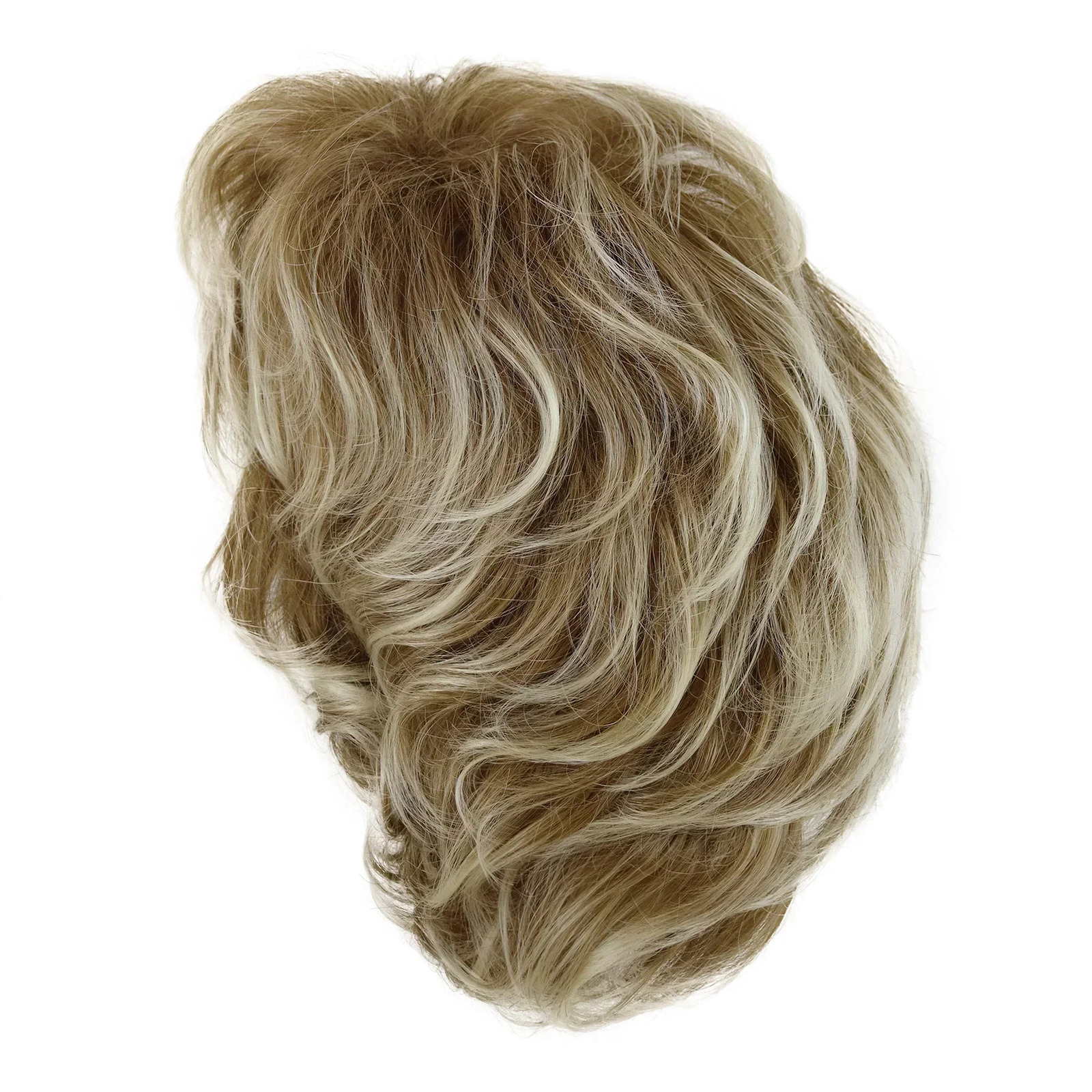 Synthetic Mens Curly Wig Mix Blonde Wigs with Bangs Short Wave Wigs for Men Natural Fluffy Heat Resistant Daily Use false Hair 241213