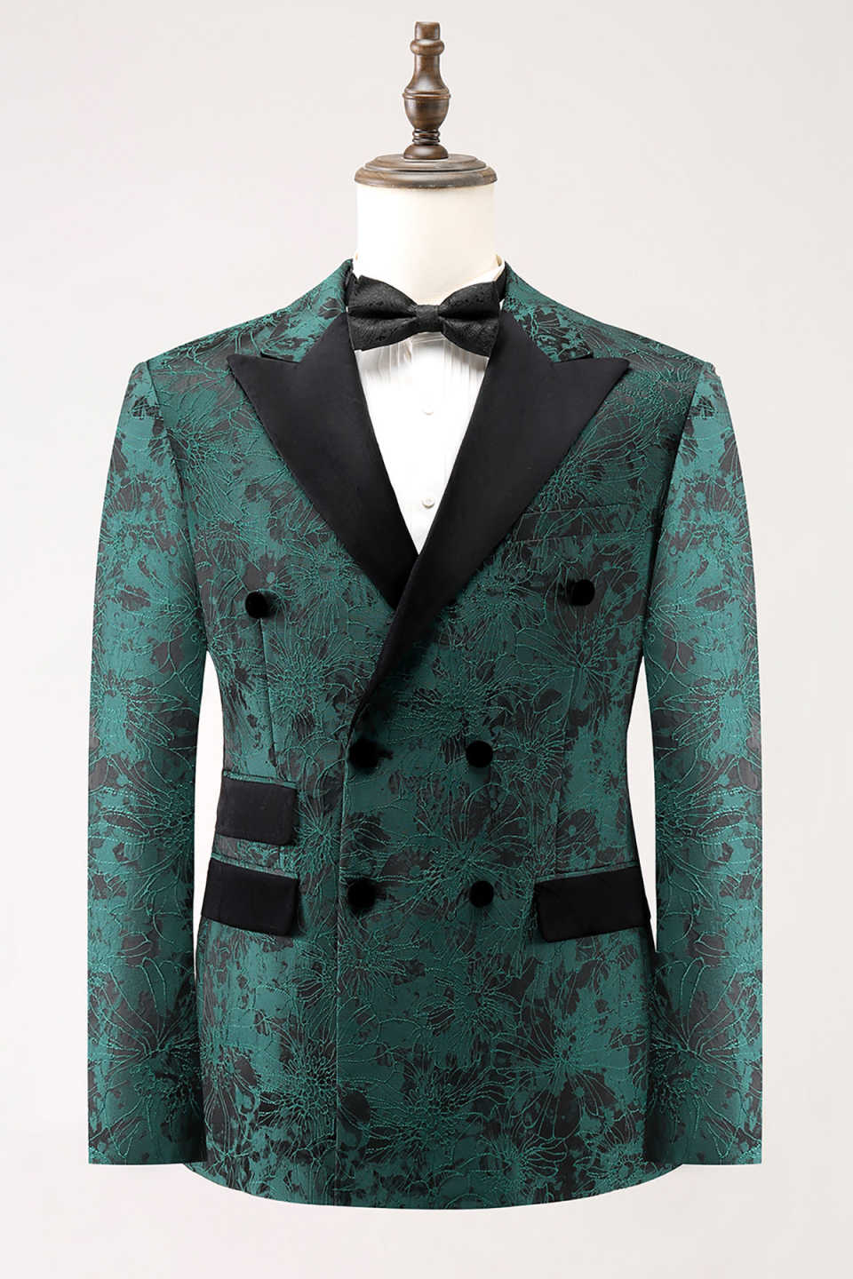 New Fashion Wedding Tuxedos Men Suit Separates Peaked Lapel Jacket One Button Double Breasted Applique Custom Made Pockets Bridegroom