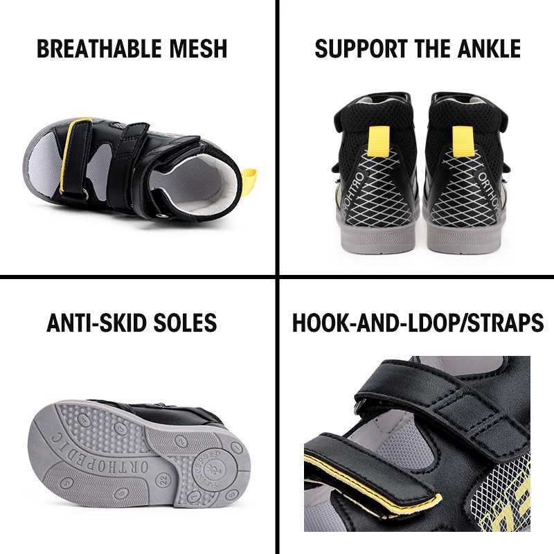 Sandals Princepard Children Orthopedic Sandals Summer Kids Correcting Shoes with Arch Support Insole Therapy Clubfoot Footwear H241213
