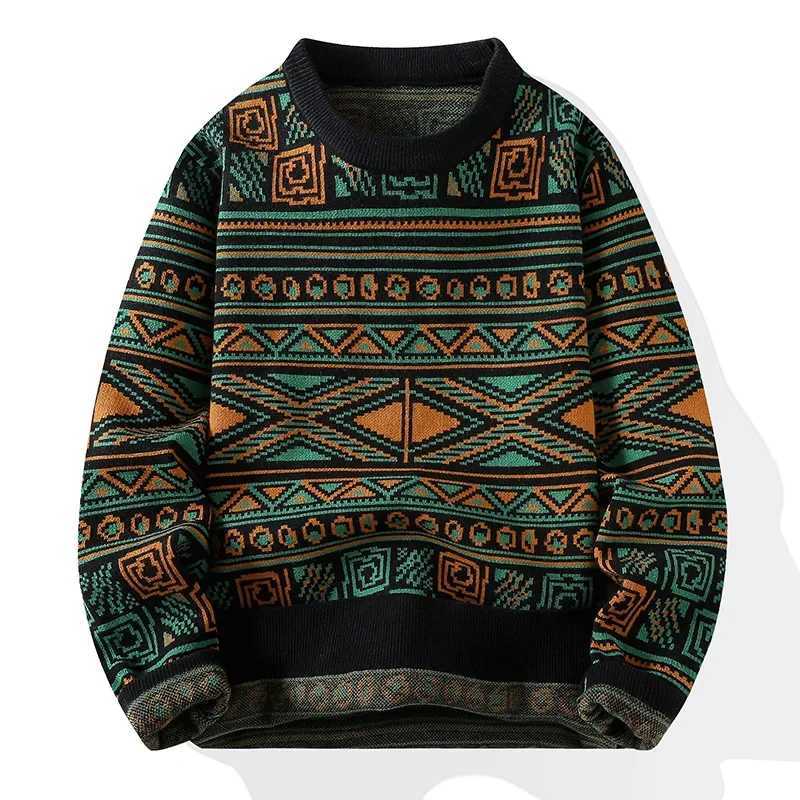 High Quality Mens Fashion Stripe Pattern Sweater Autumn/Winter Loose Knitted Mens Sweater Youth Thick Warm Wool Zipper S-6XL T241214